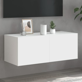 Mueble de TV de pared con luces LED blanco 80x35x31 cm de , Muebles TV - Ref: Foro24-837281, Precio: 60,27 €, Descuento: %
