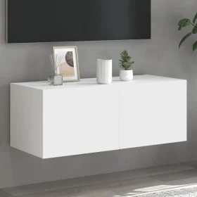 Mueble de TV de pared con luces LED blanco 80x35x31 cm de , Muebles TV - Ref: Foro24-837281, Precio: 53,45 €, Descuento: %