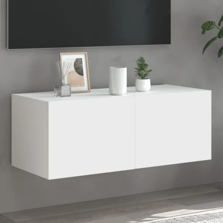 Mueble de TV de pared con luces LED blanco 80x35x31 cm de , Muebles TV - Ref: Foro24-837281, Precio: 53,45 €, Descuento: %