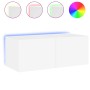 Mueble de TV de pared con luces LED blanco 80x35x31 cm de , Muebles TV - Ref: Foro24-837281, Precio: 60,27 €, Descuento: %