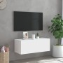 Mueble de TV de pared con luces LED blanco 80x35x31 cm de , Muebles TV - Ref: Foro24-837281, Precio: 60,27 €, Descuento: %