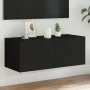 Mueble de TV de pared con luces LED negro 80x35x31 cm de , Muebles TV - Ref: Foro24-837283, Precio: 43,40 €, Descuento: %