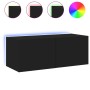 Mueble de TV de pared con luces LED negro 80x35x31 cm de , Muebles TV - Ref: Foro24-837283, Precio: 43,86 €, Descuento: %