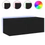 Mueble de TV de pared con luces LED negro 80x35x31 cm de , Muebles TV - Ref: Foro24-837283, Precio: 43,40 €, Descuento: %