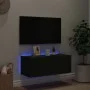 Mueble de TV de pared con luces LED negro 80x35x31 cm de , Muebles TV - Ref: Foro24-837283, Precio: 43,40 €, Descuento: %