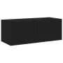 Mueble de TV de pared con luces LED negro 80x35x31 cm de , Muebles TV - Ref: Foro24-837283, Precio: 43,40 €, Descuento: %