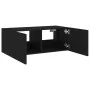 Mueble de TV de pared con luces LED negro 80x35x31 cm de , Muebles TV - Ref: Foro24-837283, Precio: 43,40 €, Descuento: %