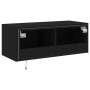 Mueble de TV de pared con luces LED negro 80x35x31 cm de , Muebles TV - Ref: Foro24-837283, Precio: 43,86 €, Descuento: %