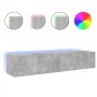 Muebles TV de pared luces LED 2 uds gris hormigón 80x35x31 cm de , Muebles TV - Ref: Foro24-837288, Precio: 112,53 €, Descuen...