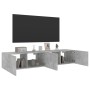 Muebles TV de pared luces LED 2 uds gris hormigón 80x35x31 cm de , Muebles TV - Ref: Foro24-837288, Precio: 112,53 €, Descuen...