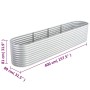 Arriate de acero galvanizado plateado 400x80x81 cm de vidaXL, Maceteros y jardineras - Ref: Foro24-45511, Precio: 259,98 €, D...