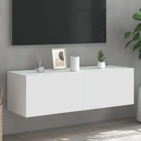 Mueble de TV de pared con luces LED blanco 100x35x31 cm de , Muebles TV - Ref: Foro24-837295, Precio: 83,27 €, Descuento: %