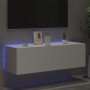 Mueble de TV de pared con luces LED blanco 100x35x31 cm de , Muebles TV - Ref: Foro24-837295, Precio: 90,62 €, Descuento: %