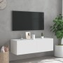 Mueble de TV de pared con luces LED blanco 100x35x31 cm de , Muebles TV - Ref: Foro24-837295, Precio: 90,62 €, Descuento: %