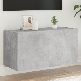 Mueble de TV de pared con luces LED gris hormigón 80x35x41 cm de , Muebles TV - Ref: Foro24-837319, Precio: 57,61 €, Descuent...