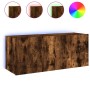 Mueble de TV de pared con luces LED roble ahumado 100x35x41 cm de , Muebles TV - Ref: Foro24-837327, Precio: 67,52 €, Descuen...