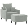 Sillón con taburete terciopelo gris claro 60 cm de , Sofás - Ref: Foro24-3201097, Precio: 174,82 €, Descuento: %