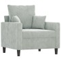 Sillón con taburete terciopelo gris claro 60 cm de , Sofás - Ref: Foro24-3201097, Precio: 174,82 €, Descuento: %
