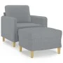 Sillón con taburete tela gris claro 60 cm de , Sofás - Ref: Foro24-3201184, Precio: 177,08 €, Descuento: %