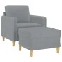 Sillón con taburete tela gris claro 60 cm de , Sofás - Ref: Foro24-3201184, Precio: 177,08 €, Descuento: %