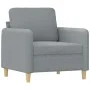 Sillón con taburete tela gris claro 60 cm de , Sofás - Ref: Foro24-3201184, Precio: 177,08 €, Descuento: %