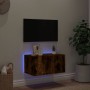 Mueble de TV de pared con luces LED roble ahumado 60x35x31 cm de , Muebles TV - Ref: Foro24-837275, Precio: 45,05 €, Descuent...