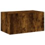 Mueble de TV de pared con luces LED roble ahumado 60x35x31 cm de , Muebles TV - Ref: Foro24-837275, Precio: 45,05 €, Descuent...