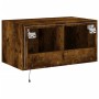 Mueble de TV de pared con luces LED roble ahumado 60x35x31 cm de , Muebles TV - Ref: Foro24-837275, Precio: 45,05 €, Descuent...