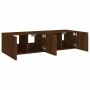 Muebles de TV de pared luces LED 2 uds marrón roble 60x35x31 cm de , Muebles TV - Ref: Foro24-837280, Precio: 85,31 €, Descue...