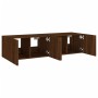 Muebles de TV de pared luces LED 2 uds marrón roble 60x35x31 cm de , Muebles TV - Ref: Foro24-837280, Precio: 86,38 €, Descue...