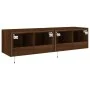 Muebles de TV de pared luces LED 2 uds marrón roble 60x35x31 cm de , Muebles TV - Ref: Foro24-837280, Precio: 85,31 €, Descue...