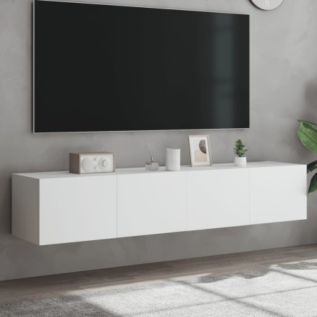 Muebles de TV de pared con luces LED 2 uds blanco 80x35x31 cm de , Muebles TV - Ref: Foro24-837282, Precio: 118,04 €, Descuen...