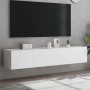 Muebles de TV de pared con luces LED 2 uds blanco 80x35x31 cm de , Muebles TV - Ref: Foro24-837282, Precio: 118,04 €, Descuen...
