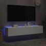 Muebles de TV de pared con luces LED 2 uds blanco 80x35x31 cm de , Muebles TV - Ref: Foro24-837282, Precio: 118,04 €, Descuen...