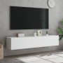 Muebles de TV de pared con luces LED 2 uds blanco 80x35x31 cm de , Muebles TV - Ref: Foro24-837282, Precio: 118,04 €, Descuen...