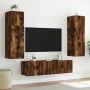 Mueble de TV de pared con luces LED roble ahumado 80x35x31 cm de , Muebles TV - Ref: Foro24-837289, Precio: 40,67 €, Descuent...