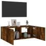 Mueble de TV de pared con luces LED roble ahumado 80x35x31 cm de , Muebles TV - Ref: Foro24-837289, Precio: 40,67 €, Descuent...