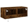 Mueble de TV de pared con luces LED roble ahumado 80x35x31 cm de , Muebles TV - Ref: Foro24-837289, Precio: 40,67 €, Descuent...