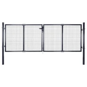Puerta de malla de jardín acero galvanizado gris 289x75 cm de vidaXL, Puertas de jardín - Ref: Foro24-143362, Precio: 285,44 ...