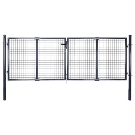 Garden mesh gate gray galvanized steel 289x75 cm by vidaXL, garden gates - Ref: Foro24-143362, Price: 285,44 €, Discount: %