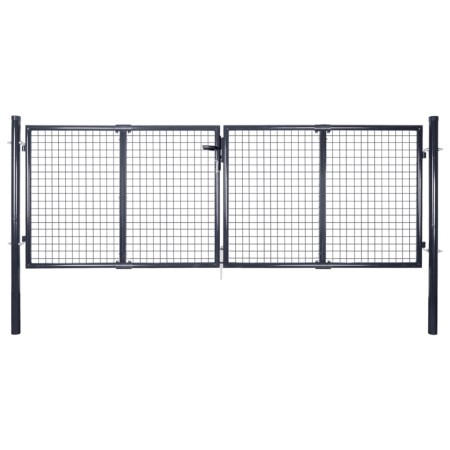 Puerta de malla de jardín acero galvanizado gris 289x75 cm de vidaXL, Puertas de jardín - Ref: Foro24-143362, Precio: 279,59 ...