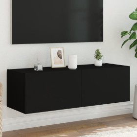 Mueble de TV de pared con luces LED negro 100x35x31 cm de , Muebles TV - Ref: Foro24-837296, Precio: 85,31 €, Descuento: %