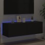 Mueble de TV de pared con luces LED negro 100x35x31 cm de , Muebles TV - Ref: Foro24-837296, Precio: 85,31 €, Descuento: %