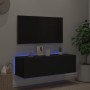Mueble de TV de pared con luces LED negro 100x35x31 cm de , Muebles TV - Ref: Foro24-837296, Precio: 85,31 €, Descuento: %