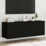 Muebles de TV de pared con luces LED 2 uds negro 60x35x41 cm de , Muebles TV - Ref: Foro24-837305, Precio: 95,23 €, Descuento: %