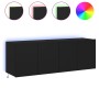 Muebles de TV de pared con luces LED 2 uds negro 60x35x41 cm de , Muebles TV - Ref: Foro24-837305, Precio: 95,23 €, Descuento: %