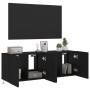 Muebles de TV de pared con luces LED 2 uds negro 60x35x41 cm de , Muebles TV - Ref: Foro24-837305, Precio: 95,23 €, Descuento: %
