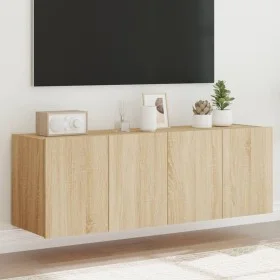 Muebles de TV de pared luces LED 2 uds roble Sonoma 60x35x41 cm de , Muebles TV - Ref: Foro24-837307, Precio: 88,67 €, Descue...