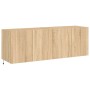 Muebles de TV de pared luces LED 2 uds roble Sonoma 60x35x41 cm de , Muebles TV - Ref: Foro24-837307, Precio: 89,59 €, Descue...