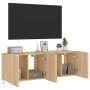 Muebles de TV de pared luces LED 2 uds roble Sonoma 60x35x41 cm de , Muebles TV - Ref: Foro24-837307, Precio: 89,59 €, Descue...